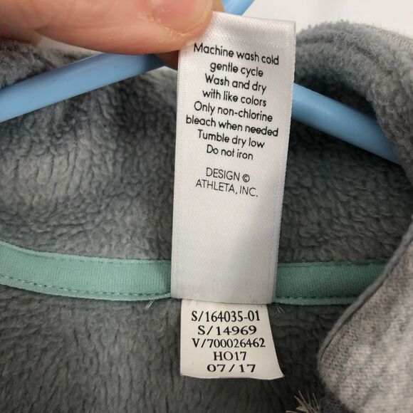 Athleta Girl Sweatshirt Size Large Gray Crossover‎ Furry Interior Zipper Pockets - Picture 4 of 11
